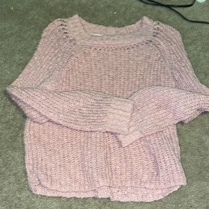 Cropped Pink Knit Sweater